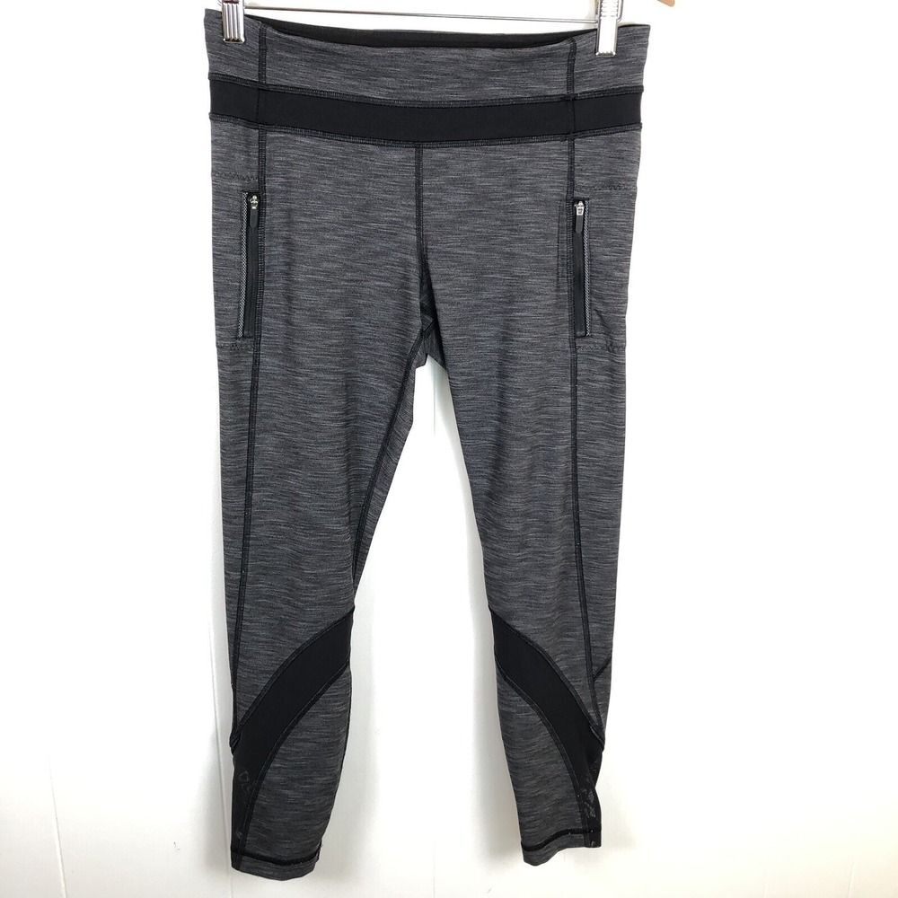 Lululemon Run Inspire Crop II Heathered Gray leggings Women's‎ Size 8